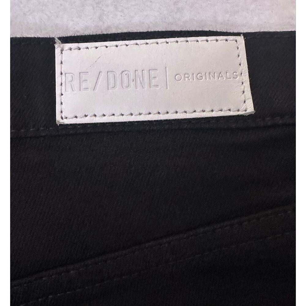 RE/DONE Originals 70s Straight Leg Jet Black Raw Hem Jeans Size 25 High Rise - Picture 8 of 14